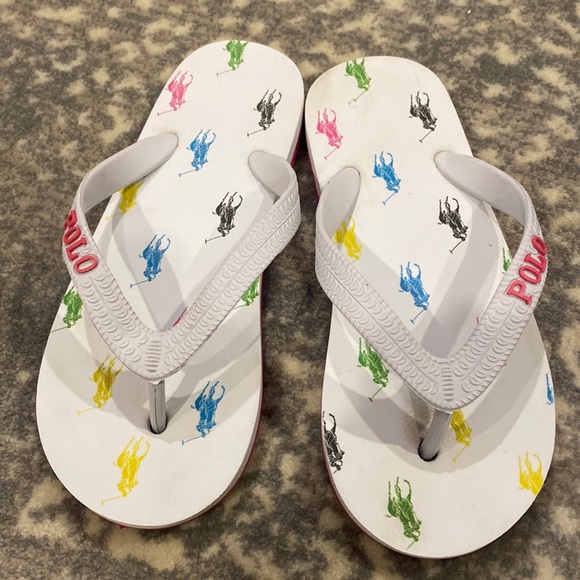 POLO KIDS FLIP FLOPS SIZE 11 LITTLE GIRLS - Picture 1 of 9